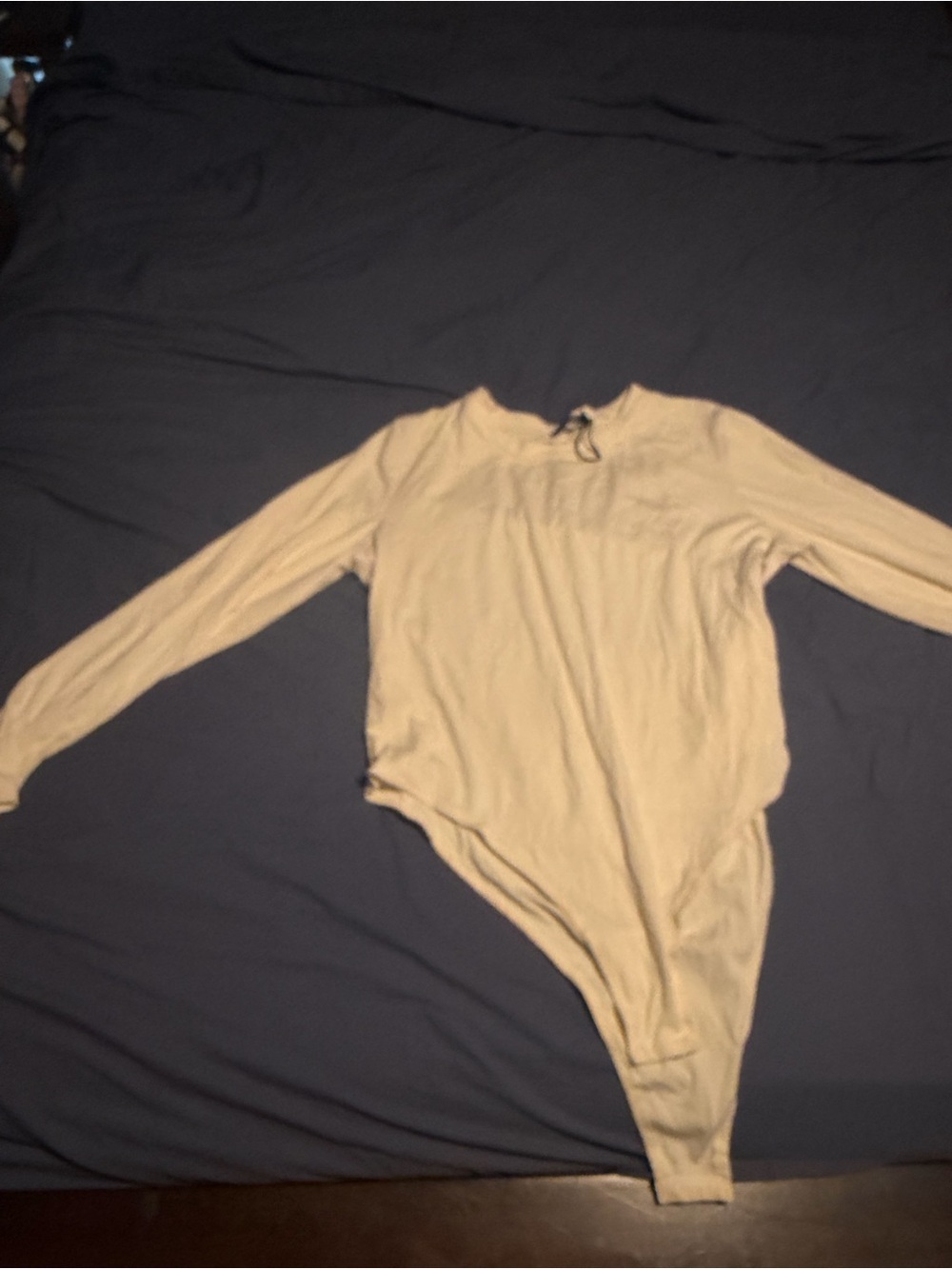 Cider Long Sleeve Cream Bodysuit Top
